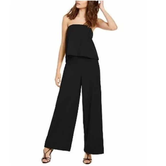 RACHEL Rachel Roy Pants - RACHEL ROY Women's Isla Fold-Over Strapless Wide Leg Jumpsuit